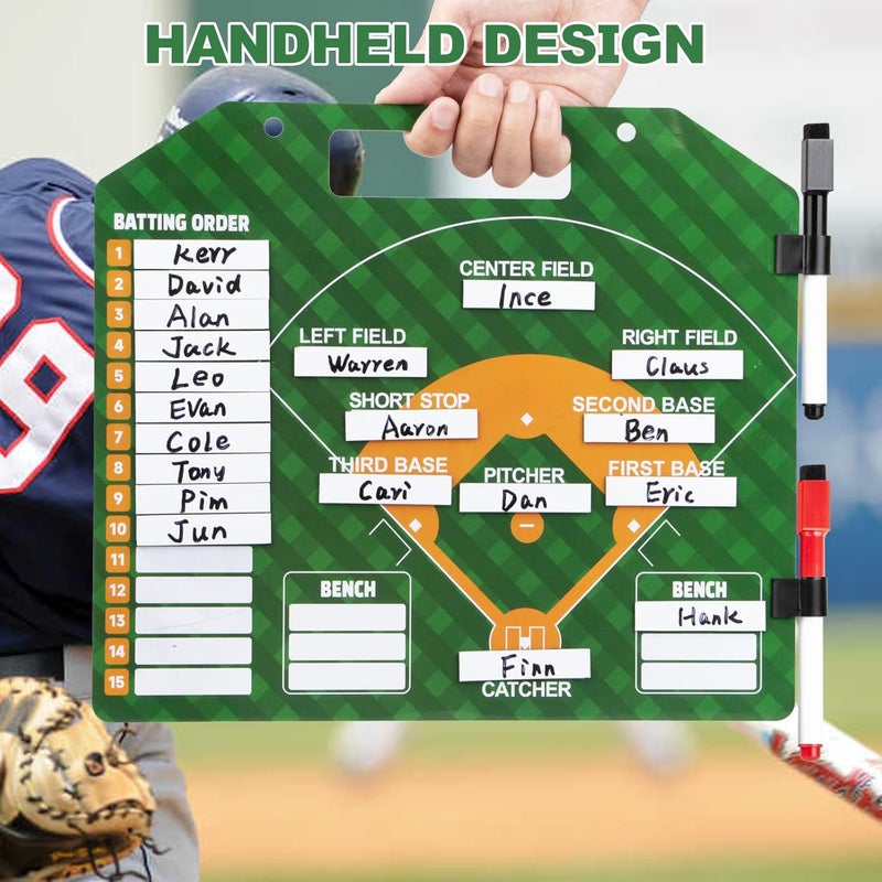 imdbean Magnetic Baseball Lineup Board for Dugout, Dry Erase Coach Lineup Board, Baseball Coaching Board, Baseball Clipboard for Coaches with 40 Lineup Cards, Baseball Coaching Accessories - Image 5